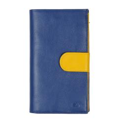 Compagnon cuir bleu et jaune - de face