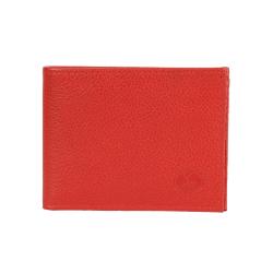 Portefeuille rouge en cuir grainé