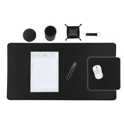 Set bureau en cuir noir 80/40 cm - Frandi