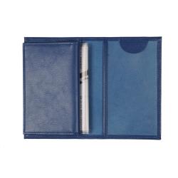 Porte papier bleu en cuir