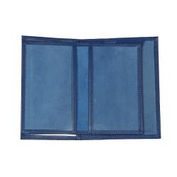 Porte papier bleu en cuir
