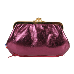 Porte monnaie aubergine avec fermoir