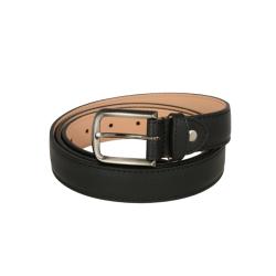 Ceinture cuir bombé en cuir noir - Ceintures homme