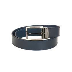 Frandi ceinture avec passant métallique en cuir marine