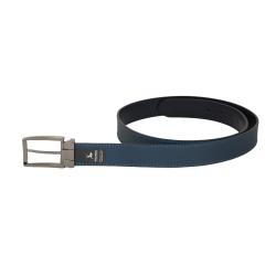 Frandi ceinture avec passant métallique en cuir marine