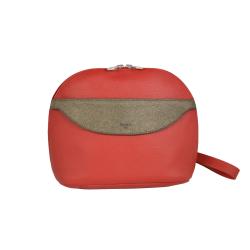 Sac Ida en cuir rouge et bronze