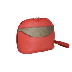 Sac Ida en cuir rouge et bronze