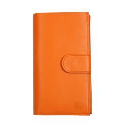 compagnon cuir femme orange - de face