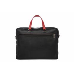 Cartable en cuir rouge et noir - Frandi