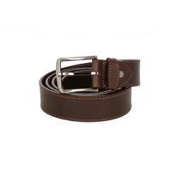 Ceinture cuir marron avec surpiqûre 