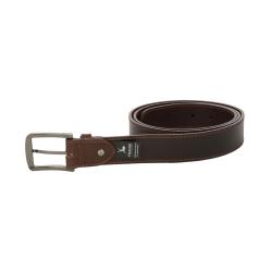 Ceinture cuir marron avec surpiqûre 