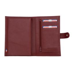 Portefeuille femme bordeaux avec patte - Frandi