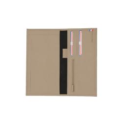 Porte chequier long en cuir taupe - Frandi