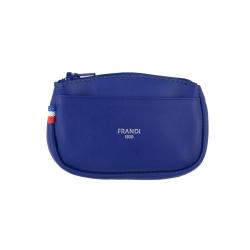 Frandi porte monnaie luxe en cuir bleu 