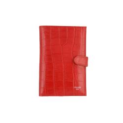 Portefeuille rouge croco avec patte