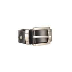 Ceinture large pour homme en cuir noir