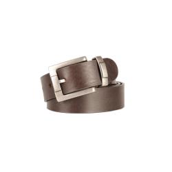 Ceinture large pour homme en cuir marron