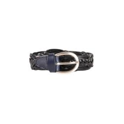 Ceinture pour femme en cuir tressé bleu marine