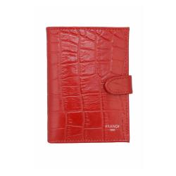 Portefeuille 13 cm en cuir rouge - Frandi