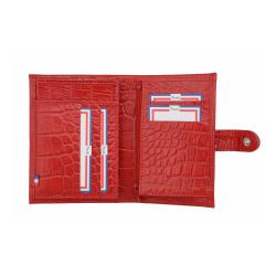 Portefeuille 13 cm en cuir rouge - Frandi