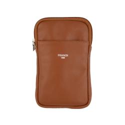 Etui téléphone en cuir camel de la marque Frandi