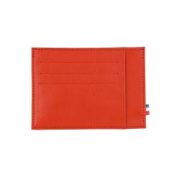 Porte carte rouge en cuir personnalible