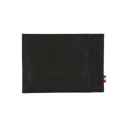 Porte carte personnalisable en cuir noir 