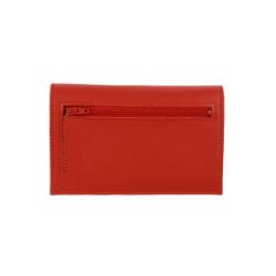 Pochette portefeuille en cuir rouge