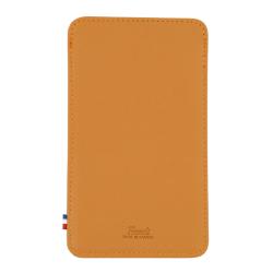 Etui I phone14 en cuir jaune