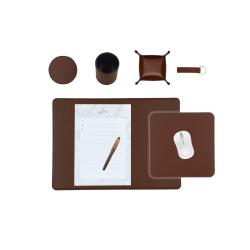 Set bureau en cuir marron 50/34 cm - Frandi