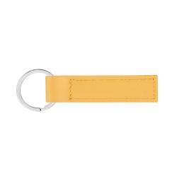 Porte clef en cuir rectangulaire jaune