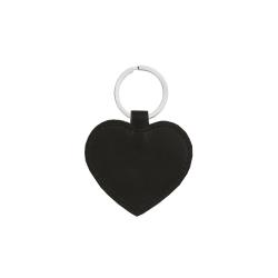 Porte clef en cuir noir - Porte clef coeur personnalisable