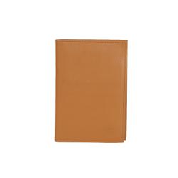 Porte carte cuir camel et beige - de face