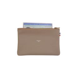 Mini pochette cuir-Taupe