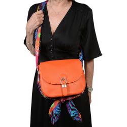 Sac Françoise orange - le sac Frandi iconique avec foulard