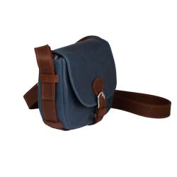 Besace cuir marine avec patte - Frandi ref 5809