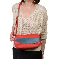 Sac Frandi rouge et pétrole- sac femme
