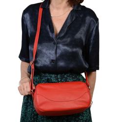 Sac rouge en cuir - Sac CAROLINE de la marque Frandi