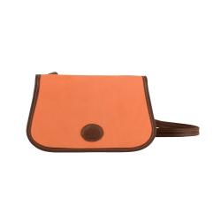 Sac cuir avec bordure orange