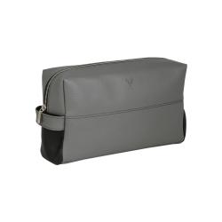 Trousse de toilette en cuir gris