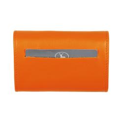 porte monnaie femme cuir orange - ouvert