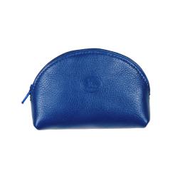 Porte monnaie femme cuir bleu - de face