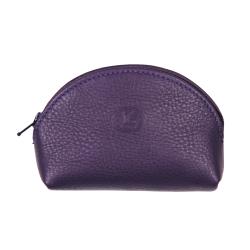 Porte monnaie femme cuir violet -  de face