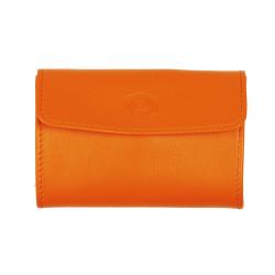 porte monnaie femme cuir orange - ouvert