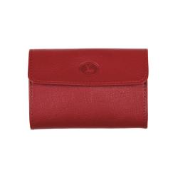 porte monnaie femme cuir bordeaux - face