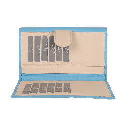 Compagnon cuir bleu azur et beige - de face