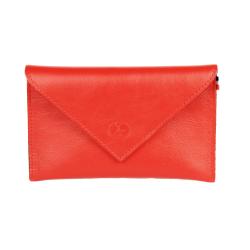 Porte papier cuir rouge  -  ouvert