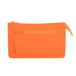 Portefeuille avec passant ceinture cuir orange