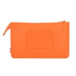 Portefeuille avec passant ceinture cuir orange