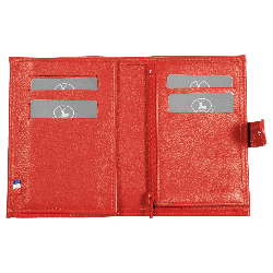 Portefeuille cuir rouge pour femme - ouvert